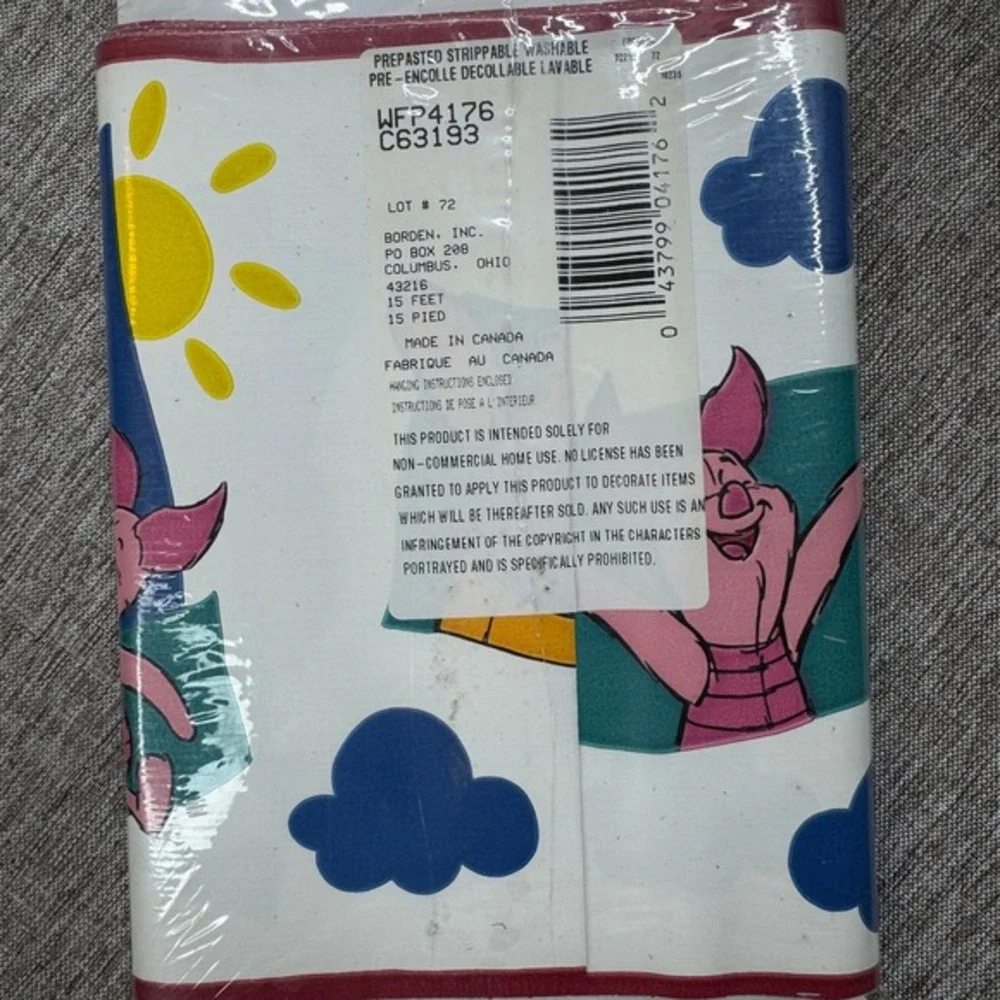 Winnie‎ the Pooh Piglet Wallpaper Border Kids Room Decor NOS 15 Ft